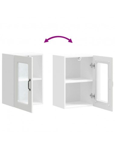 Pensile da Cucina con Porta in Vetro Kalmar Bianco Truciolato