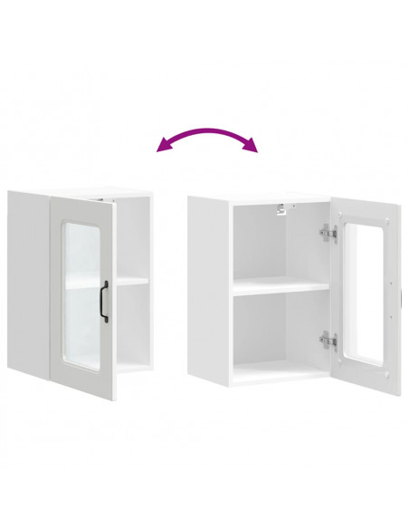 Pensile da Cucina con Porta in Vetro Kalmar Bianco Truciolato