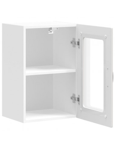 Pensile da Cucina con Porta in Vetro Kalmar Bianco Truciolato