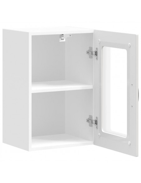 Pensile da Cucina con Porta in Vetro Kalmar Bianco Truciolato