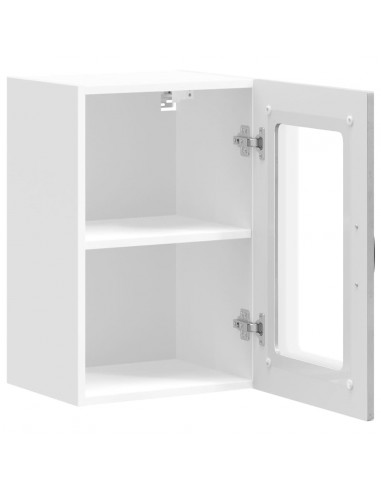 Pensile da Cucina con Porta in Vetro Kalmar Grigio Cemento