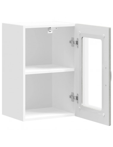 Pensile da Cucina con Porta in Vetro Kalmar Grigio Sonoma