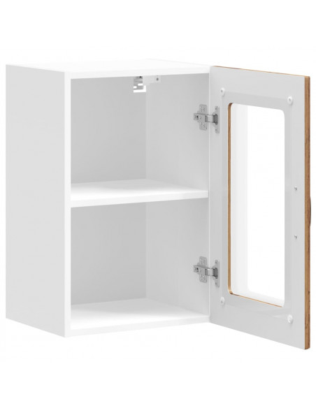 Pensile da Cucina con Porta in Vetro Kalmar Legno Vecchio