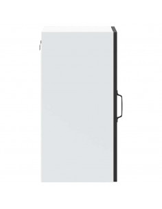 Pensile da Cucina con Porta in Vetro Kalmar Nero Truciolato