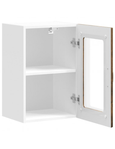 Pensile da Cucina con Porta in Vetro Kalmar Rovere Fumo