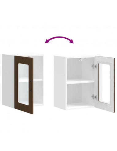 Pensile da Cucina con Porta in Vetro Kalmar Rovere Marrone