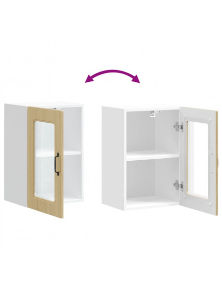 Pensile da Cucina con Porta in Vetro Kalmar Rovere Sonoma