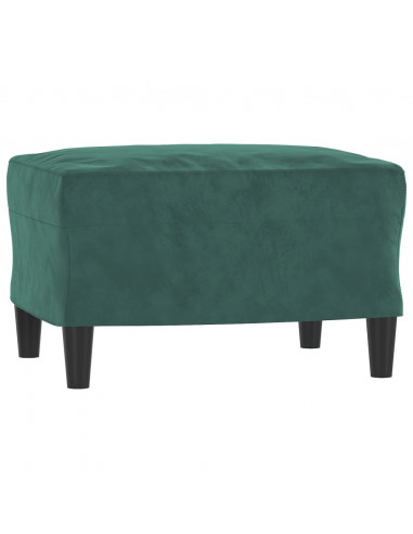 Poltroncina con Poggiapiedi Verde Scuro 60 cm in Velluto