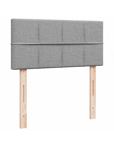 Pouf Letto con Materasso Grigio Chiaro 90x200 cm in Tessuto