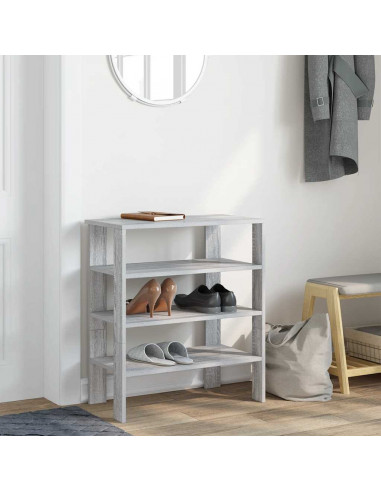 Scarpiera Grigio Sonoma 61x32x70 cm in Legno Multistrato