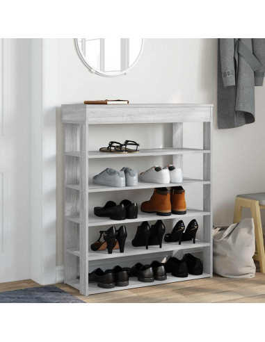 Scarpiera Grigio Sonoma 80x30x98 cm in Legno Multistrato