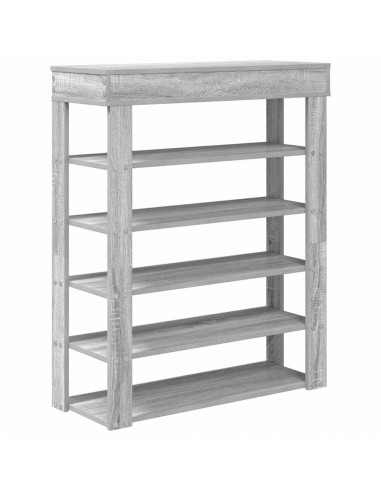 Scarpiera Grigio Sonoma 80x30x98 cm in Legno Multistrato