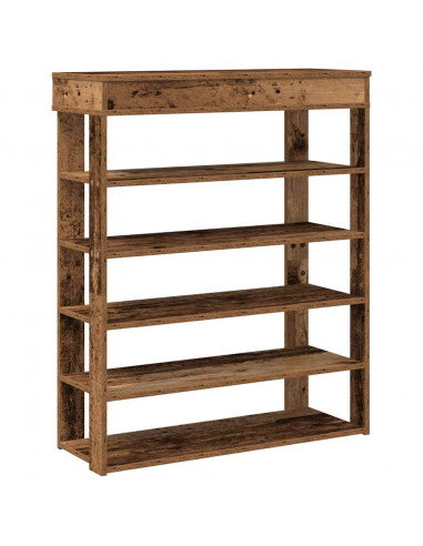 Scarpiera Legno Antico 80x30x98 cm in Legno Multistrato