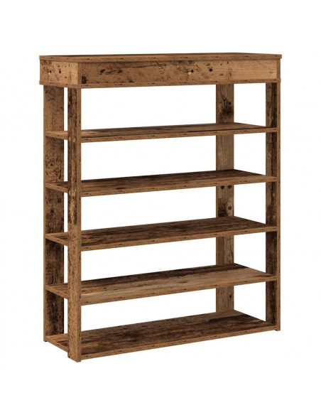 Scarpiera Legno Antico 80x30x98 cm in Legno Multistrato