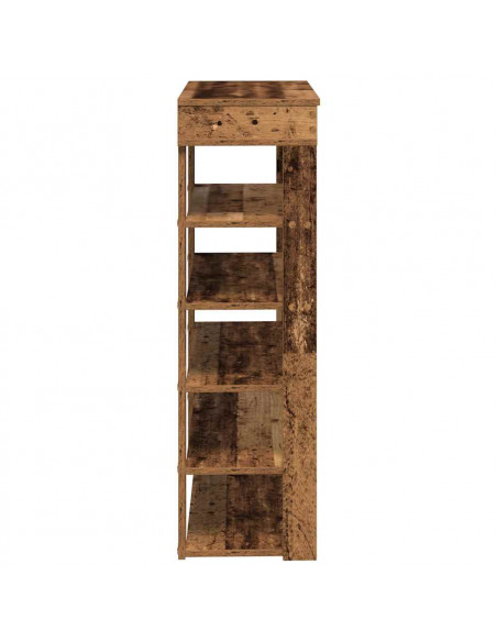 Scarpiera Legno Antico 80x30x98 cm in Legno Multistrato