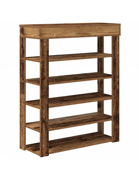 Scarpiera Legno Antico 80x30x98 cm in Legno Multistrato