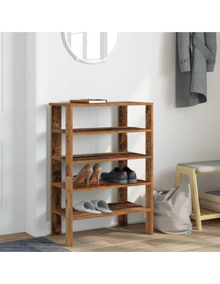 Scarpiera Legno Vecchio 61x32x87,5 cm in Truciolato