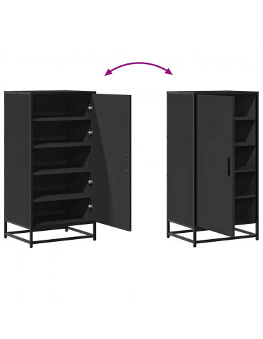 Scarpiera Nera 48x38x97,5 cm in Legno Multistrato