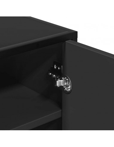 Scarpiera Nera 48x38x97,5 cm in Legno Multistrato