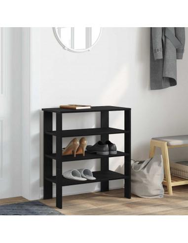 Scarpiera Nera 61x32x70 cm in Truciolato