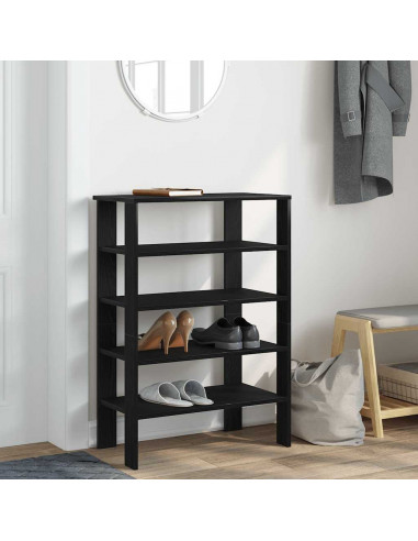 Scarpiera Nera 61x32x87,5 cm in Truciolato