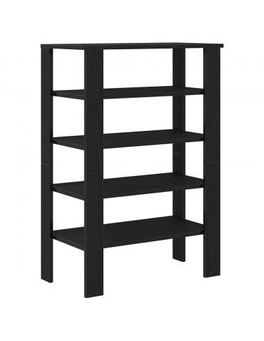 Scarpiera Nera 61x32x87,5 cm in Truciolato