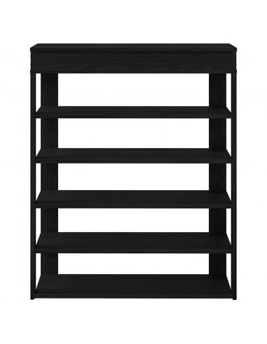 Scarpiera Nera 80x30x98 cm in Legno Multistrato