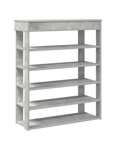 Scarpiera Rovere Cemento 80x30x98 cm in Legno Multistrato