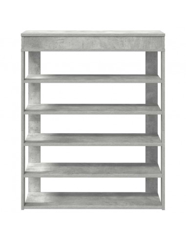 Scarpiera Rovere Cemento 80x30x98 cm in Legno Multistrato