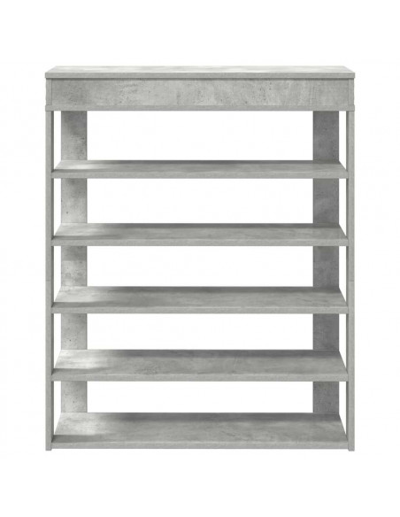Scarpiera Rovere Cemento 80x30x98 cm in Legno Multistrato