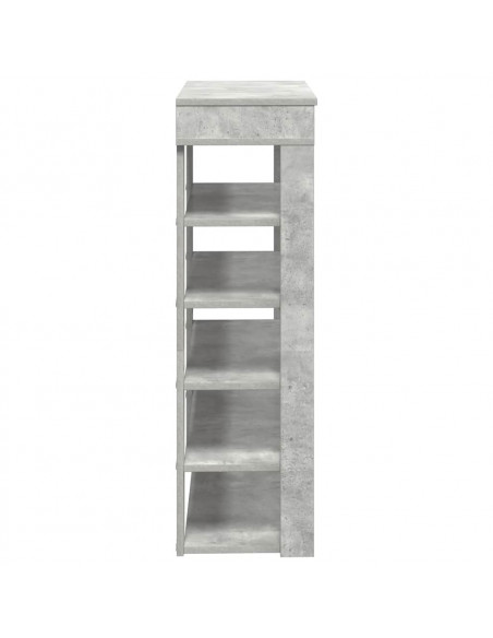 Scarpiera Rovere Cemento 80x30x98 cm in Legno Multistrato