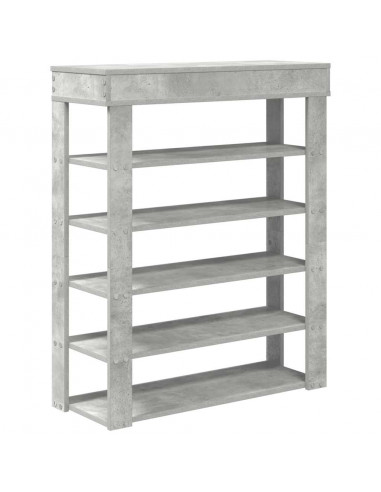 Scarpiera Rovere Cemento 80x30x98 cm in Legno Multistrato