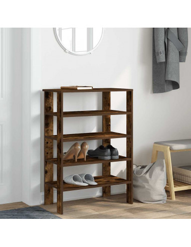 Scarpiera Rovere Fumo 61x32x87,5 cm in Legno Multistrato