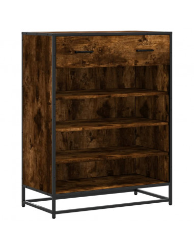 Scarpiera Rovere Fumo 75x38x97,5 cm Legno Multistrato Metallo