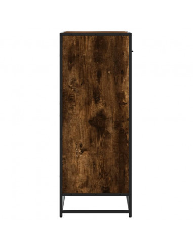 Scarpiera Rovere Fumo 75x38x97,5 cm Legno Multistrato Metallo