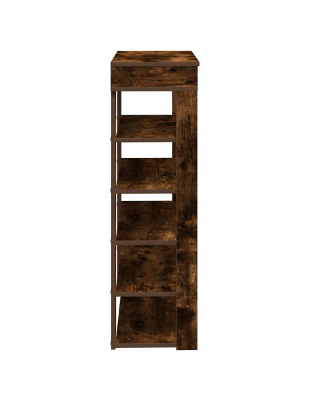 Scarpiera Rovere Fumo 80x30x98 cm in Legno Multistrato