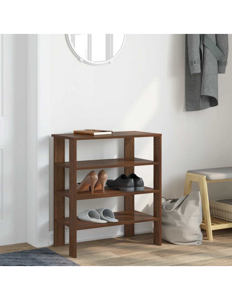 Scarpiera Rovere Marrone 61x32x70 cm in Legno Multistrato