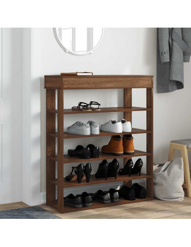 Scarpiera Rovere Marrone 80x30x98 cm in Legno Multistrato