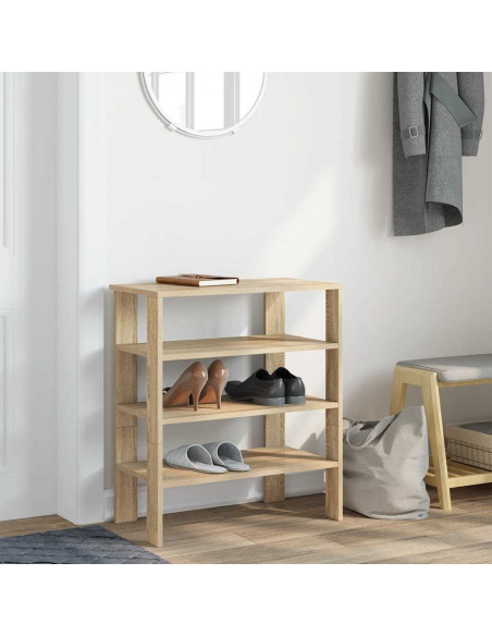 Scarpiera Rovere Sonoma 61x32x70 cm in Legno Multistrato