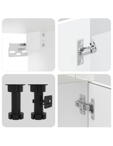 Set Mobili da Cucina 14 pz Porto Bianchi Lucido in Truciolato