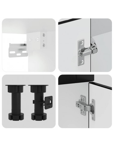 Set Mobili da Cucina 14 pz Porto Neri Legno Multistrato