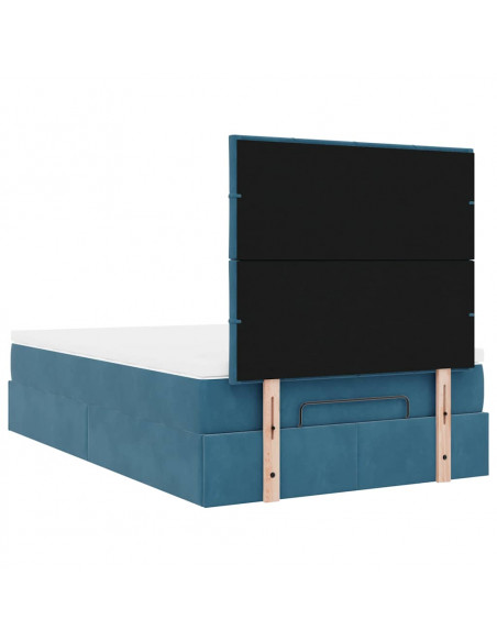 Struttura Letto Pouf con Materassi 120x190 cm Velluto