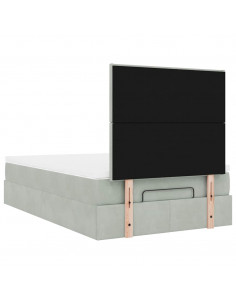 Struttura Letto Pouf con Materassi 120x190 cm Velluto 2