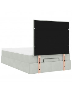 Struttura Letto Pouf con Materassi 120x190 cm Velluto 2