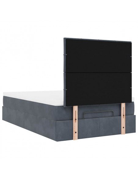 Struttura Letto Pouf con Materassi 120x200 cm Velluto