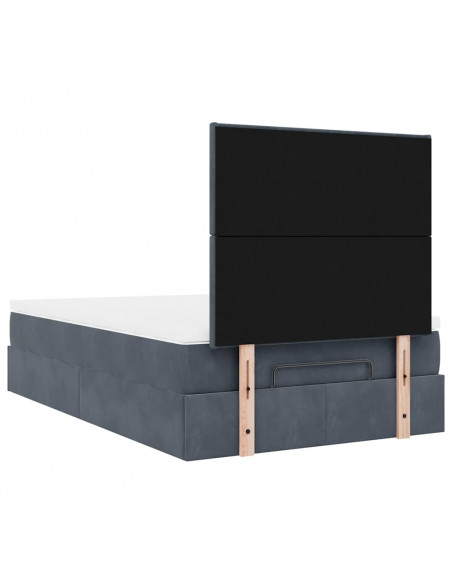 Struttura Letto Pouf con Materassi 120x200 cm Velluto