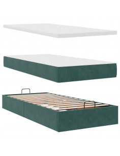 Struttura Letto Pouf con Materassi 160x200 cm Velluto 2