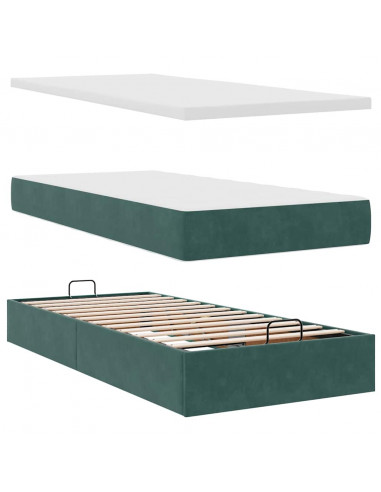 Struttura Letto Pouf con Materassi 160x200 cm Velluto