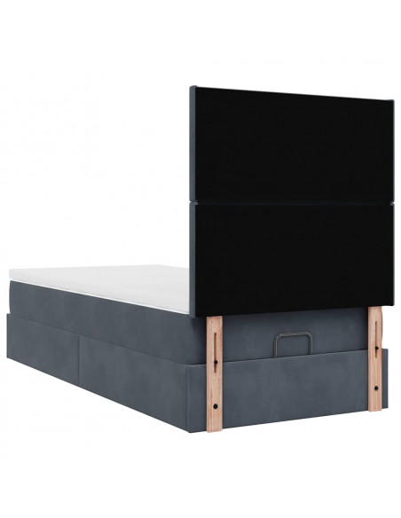 Struttura Letto Pouf con Materassi 180x200 cm in Velluto