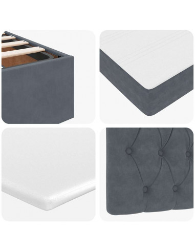 Struttura Letto Pouf con Materassi 180x200 cm in Velluto